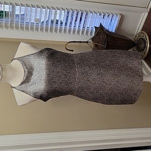 Pants Store dress black silver peach metallic spaghetti straps fitted Medium …